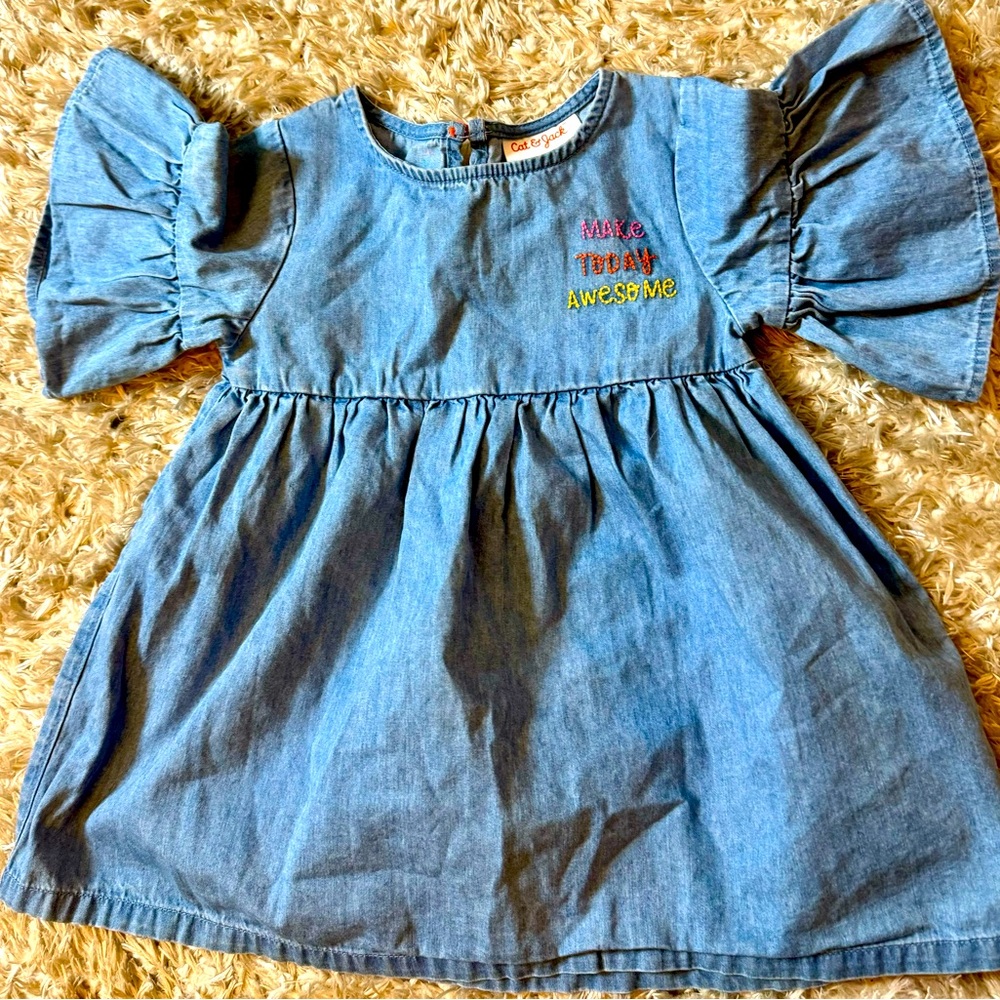 Toddler Girl Cat & Jack  chambray Denim Jean Dress 18M - Excellent Condition